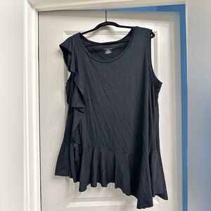 Lane Bryant Black Ruffle Tank Top